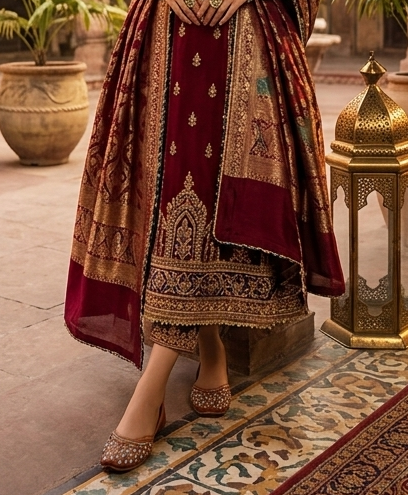 Indian-Golden Bloom Khussa - Afbeelding 3