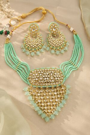 Mint Radiance Kundan Jewellery Set