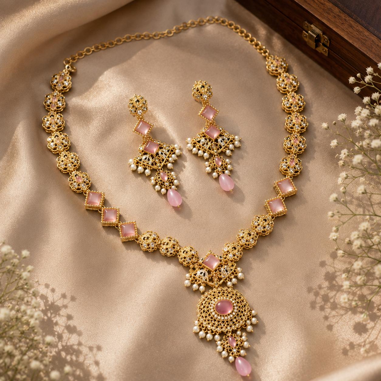 Rosé Royale Kundan Jewelry Set