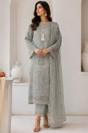 Sage Green Cotton Embroidered Suit – 3 Piece