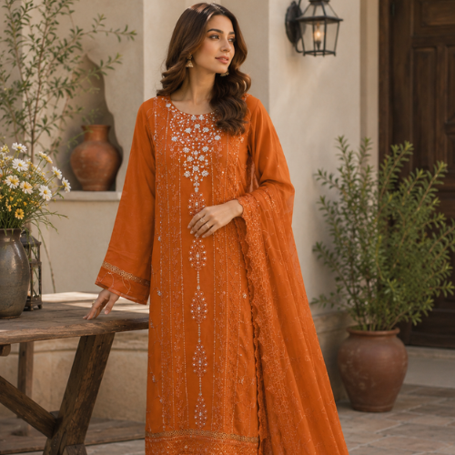 3-Piece Chiffon Set – Pure Grace and Style